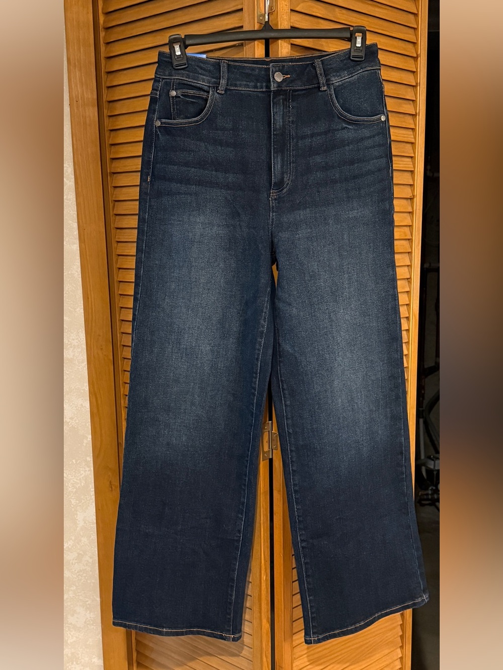 NWT Well Worn Wide Leg High Rise Jeans Dark Wash Denim Size 10 30 boho chic